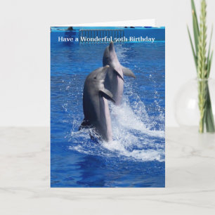 Dolphins Personalised 50th Birthday Karte