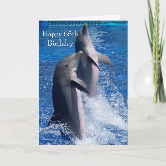 Dolphins Personalised 65th Birthday Karte (Vorderseite)
