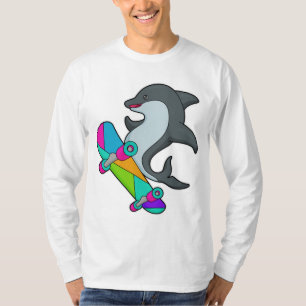 Dolpin als Skater mit Skateboard T-Shirt