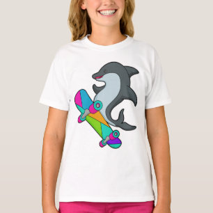 Dolpin als Skater mit Skateboard T-Shirt