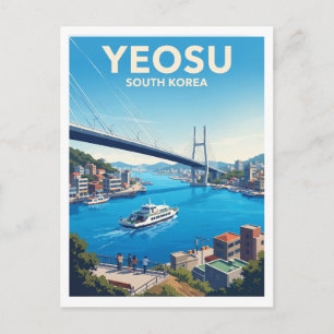 Dolsan-Brücke und Hafen von Yeosu Südkorea Reise Postkarte