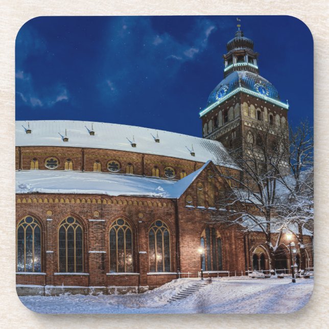 Dom Kathedrale am Kuppelplatz in Riga, Lettland Getränkeuntersetzer (Vorderseite)