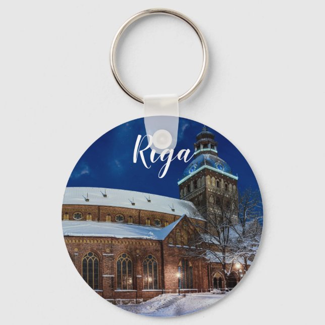 Dom Kathedrale am Kuppelplatz in Riga, Lettland Schlüsselanhänger (Vorderseite)