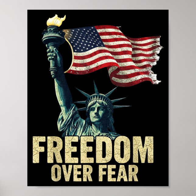 Dom Over Fear Statue Of Liberty Flag Graphic  Poster (Vorne)