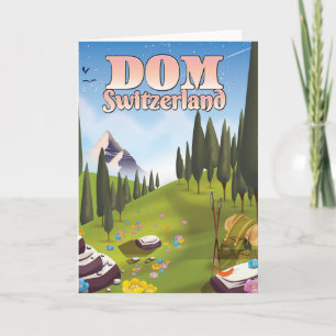 Dom Switzerland Reiseplakat Feiertagskarte