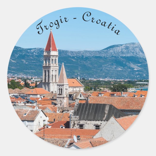 Dom Trogir - Dalmatien, Kroatien Runder Aufkleber (Vorderseite)