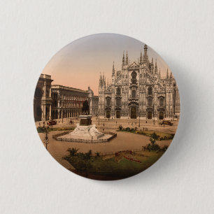 Dom von Mailand und Piazza, Lombardei, Italien Button