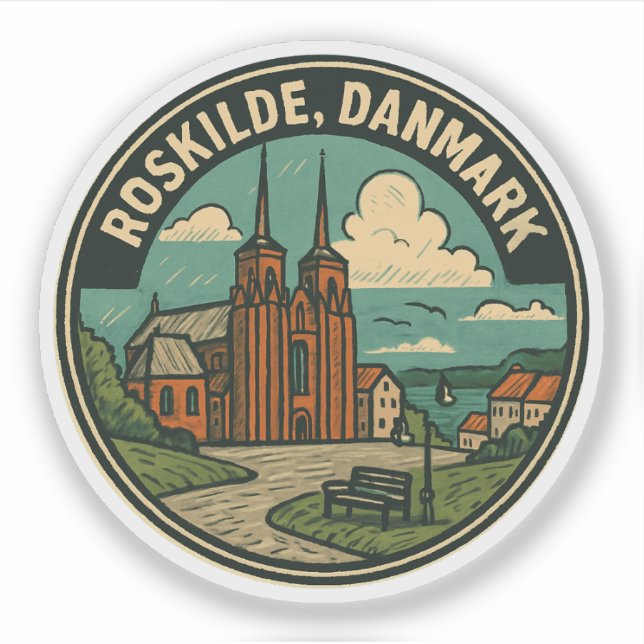 Dom von Roskilde Dänemark Aufkleber (Vorderseite)