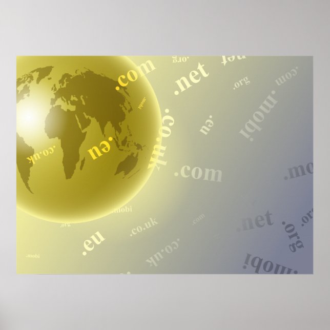 Domain Globe Hintergrund Poster (Vorne)