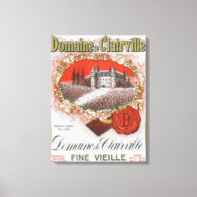 Domaine De Clairville WeinetikettEuropa Leinwanddruck (Vorderseite)