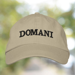 Domani - Lustiger Khaki-Hut mit schwarzer Stickere Bestickte Baseballkappe