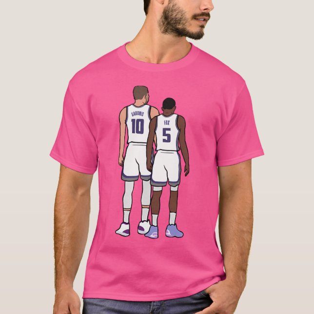 Domantas Sabonis und De'Aaron Fox Back-to T-Shirt (Vorderseite)