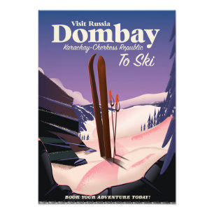 Dombay, Karatschai-Tscherkessien Ski-Plakat Fotodruck