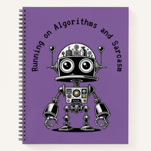 Dome Head Robot - Auf Algorithmen & Sarcasm laufen Notizbuch