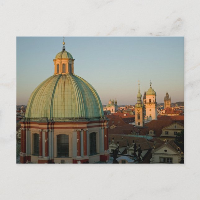 Dome of Church of Saint Francis, Prag, Tschechisch Postkarte (Vorderseite)