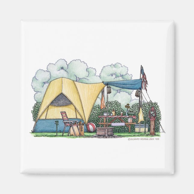 Dome Zelt Camper Camping Magnete Magnet (Vorne)