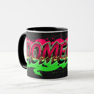 Domenica Vorname Name Graffiti red green Tasse
