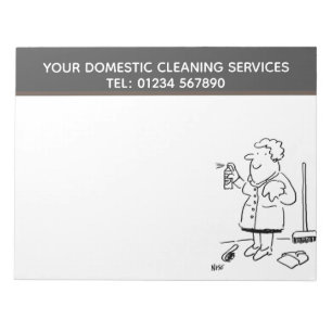 Domestic Cleaning Services Cartoon to Personalise Notizblock