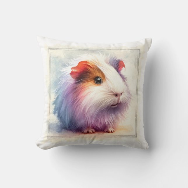Domestic Guinea Pig AREF401 - Watercolor Kissen (Vorderseite)