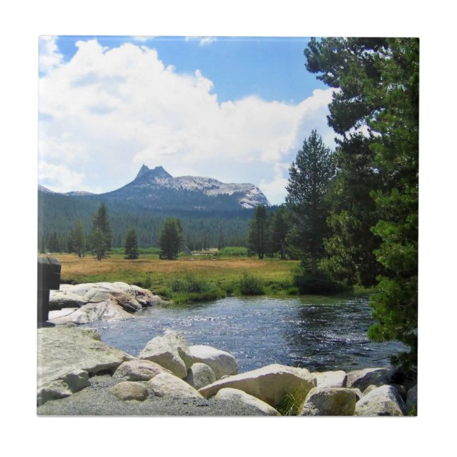 Domgipfel in Tuolumne Meadows, Yosemite, CA Fliese (Vorderseite)