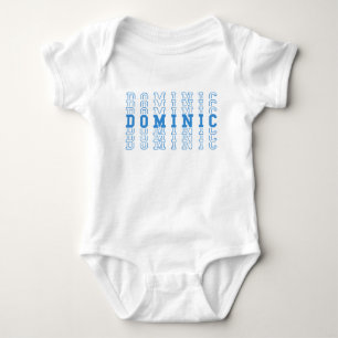 Dominic Blue Personalisiert Repeat Name Baby Strampler