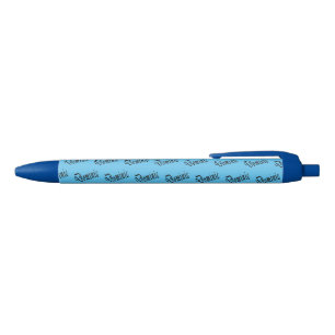 Dominic étoilé noir, Nom, Stylo d'encre bleu