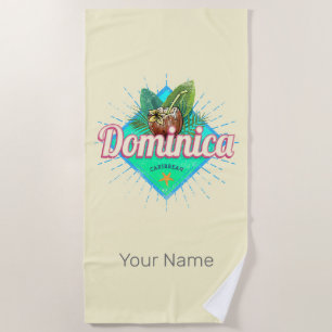 Dominica Caribbean Retro Vacation Vintage Insel Strandtuch