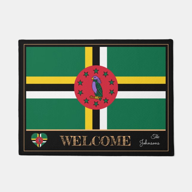 Dominica & Dominica Flag Haus Matten/Sport Willkom Fußmatte (Vorderseite)
