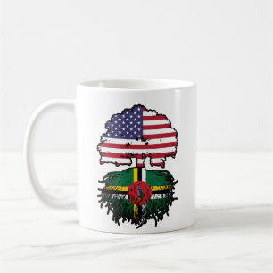 Dominica Dominican American USA Tree Roots Flag Kaffeetasse