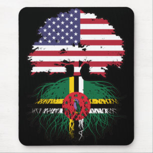 Dominica Dominican American USA Tree Roots Flag Mousepad