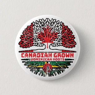 Dominica Dominican Canadian Canada Tree Roots Flag Button