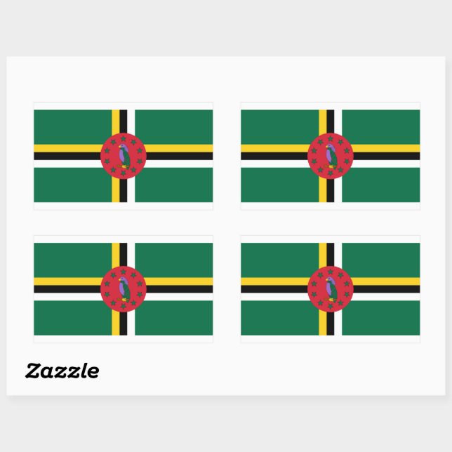 Dominica-Flag-Aufkleber Rechteckiger Aufkleber (Blatt)