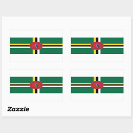 Dominica-Flag-Aufkleber Rechteckiger Aufkleber