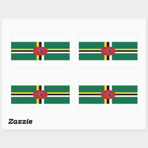 Dominica-Flag-Aufkleber Rechteckiger Aufkleber
