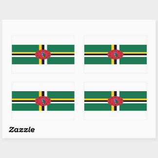 Dominica-Flag-Aufkleber Rechteckiger Aufkleber