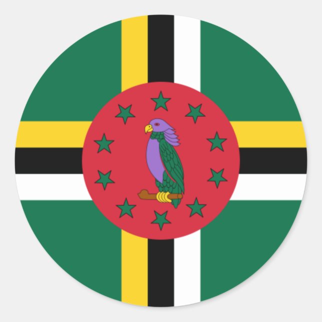 Dominica-Flag-Aufkleber Runder Aufkleber (Vorderseite)