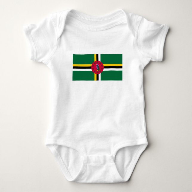 Dominica Flag Baby Strampler (Vorderseite)