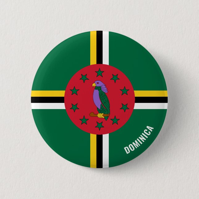 Dominica Flag Charming Patriotic Button (Vorderseite)