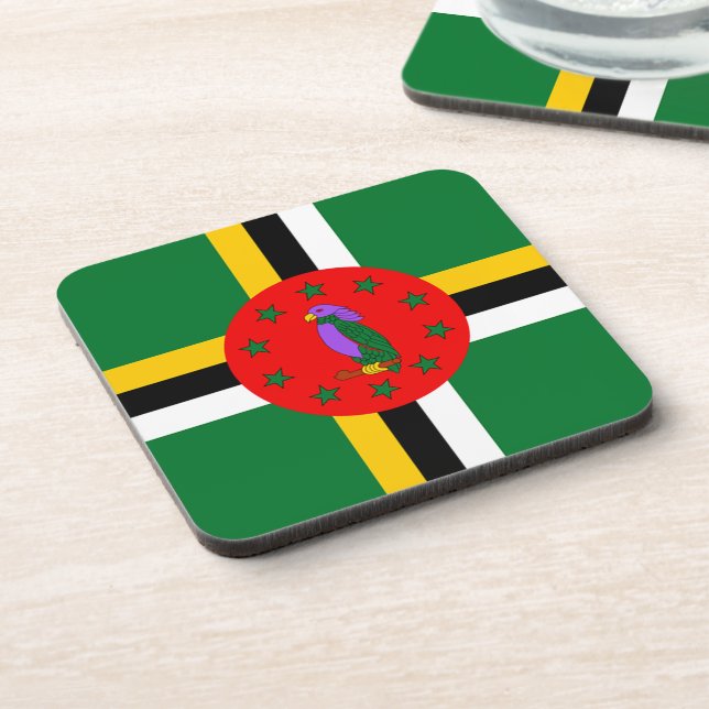 Dominica Flag Getränkeuntersetzer (Linke Seite)