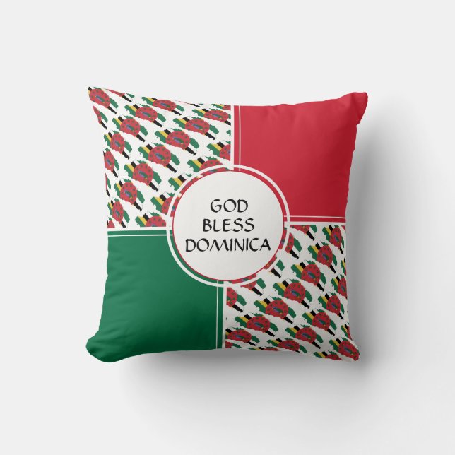 DOMINICA Flag GOD BLESS Patriotic Kissen (Vorderseite)