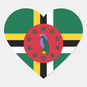 Dominica Flag Herzkleber Herz-Aufkleber