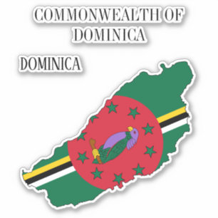 Dominica Flag Karte Kontur Aufkleber