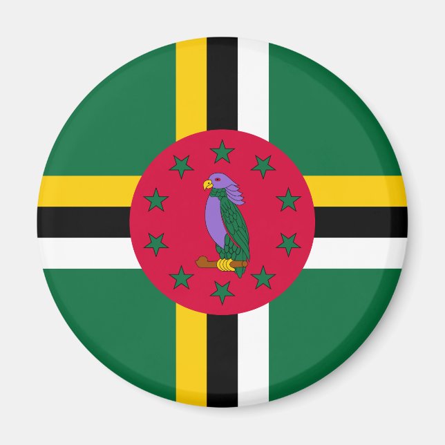 Dominica Flag Magnet (Vorne)