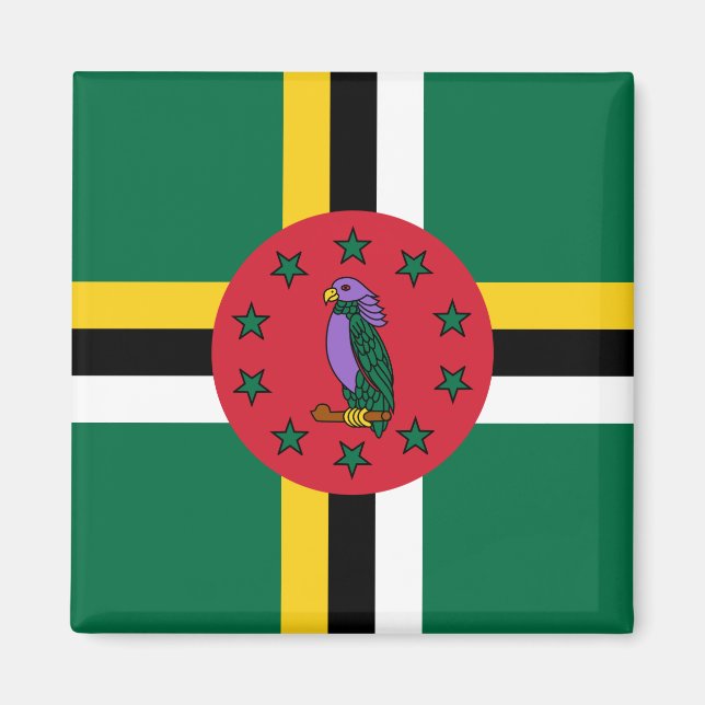 Dominica Flag Magnet (Vorne)