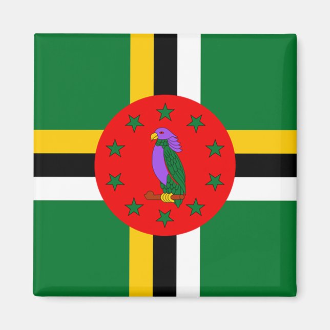Dominica Flag Magnet (Vorne)