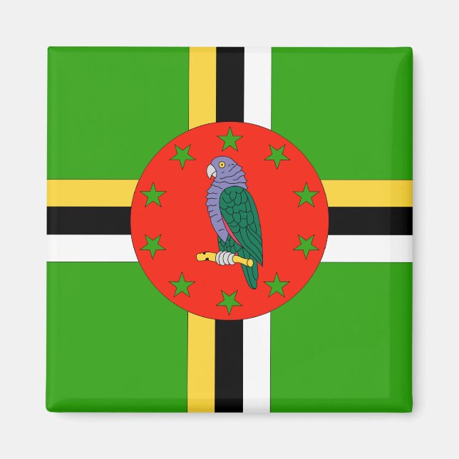 Dominica Flag Magnet (Vorne)