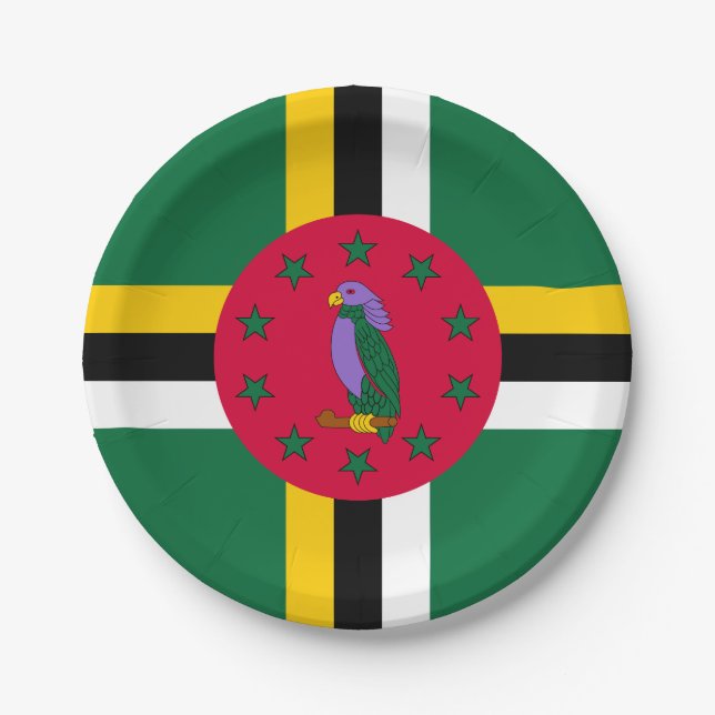 Dominica Flag Pappteller (Vorderseite)