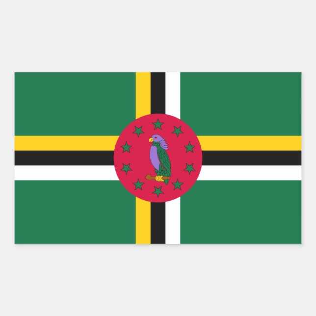 Dominica Flag Rechteckiger Aufkleber (Vorderseite)
