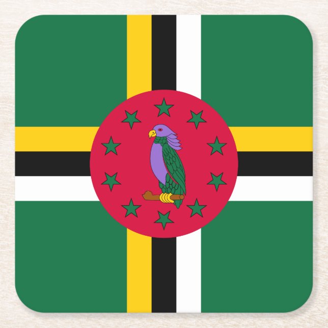 Dominica Flag Rechteckiger Pappuntersetzer (Vorderseite)