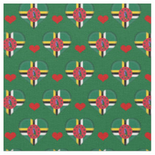 Dominica Flag Red Heart mode Fabric/Dominica Stoff
